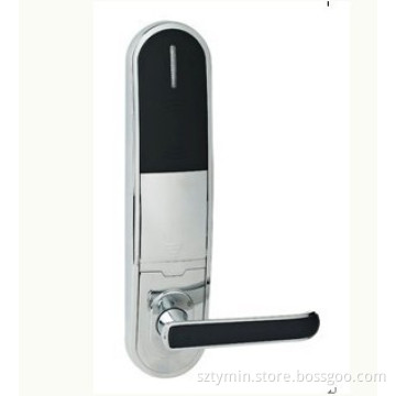 No exposed screw on the silver surface hotel lock
